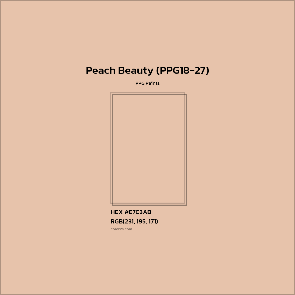 HEX #E7C3AB Peach Beauty (PPG18-27) Paint PPG Paints - Color Code