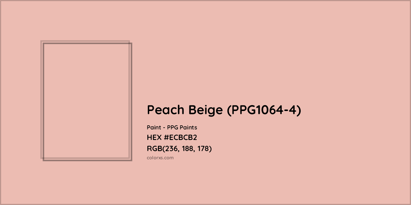 HEX #ECBCB2 Peach Beige (PPG1064-4) Paint PPG Paints - Color Code