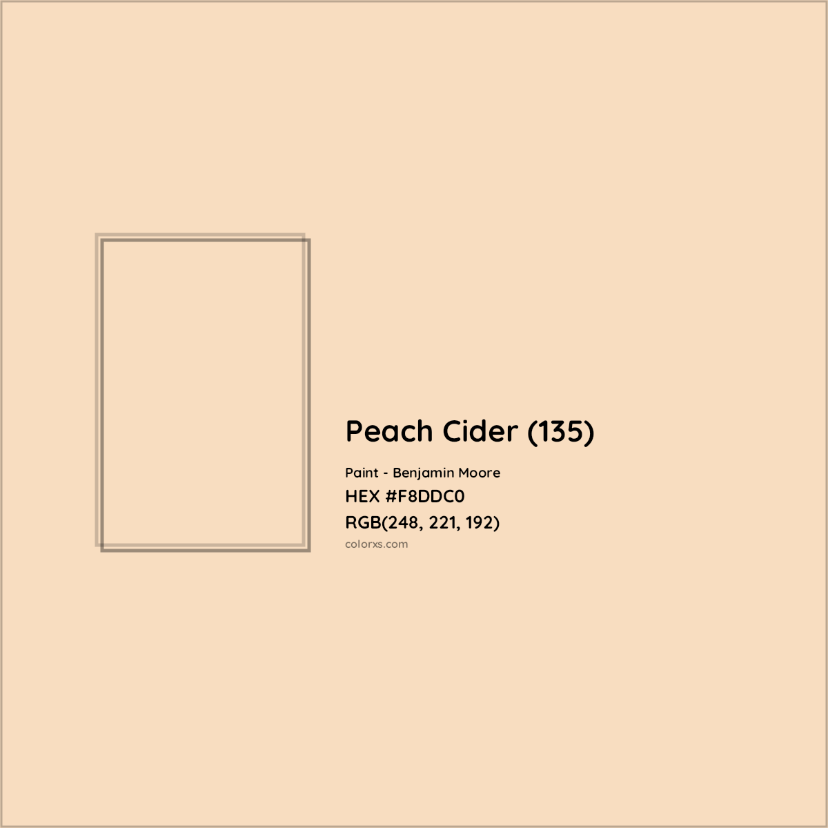 HEX #F8DDC0 Peach Cider (135) Paint Benjamin Moore - Color Code