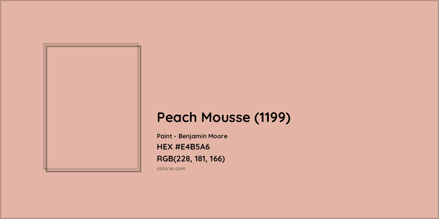 HEX #E4B5A6 Peach Mousse (1199) Paint Benjamin Moore - Color Code