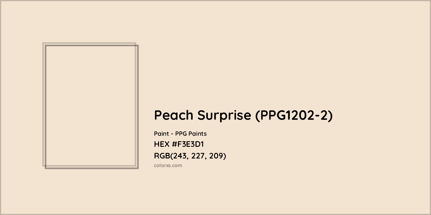 HEX #F3E3D1 Peach Surprise (PPG1202-2) Paint PPG Paints - Color Code