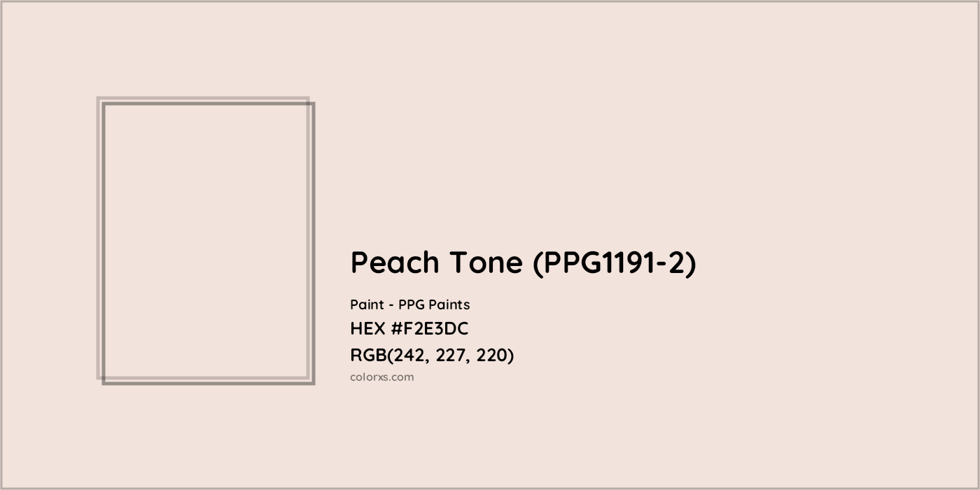 HEX #F2E3DC Peach Tone (PPG1191-2) Paint PPG Paints - Color Code