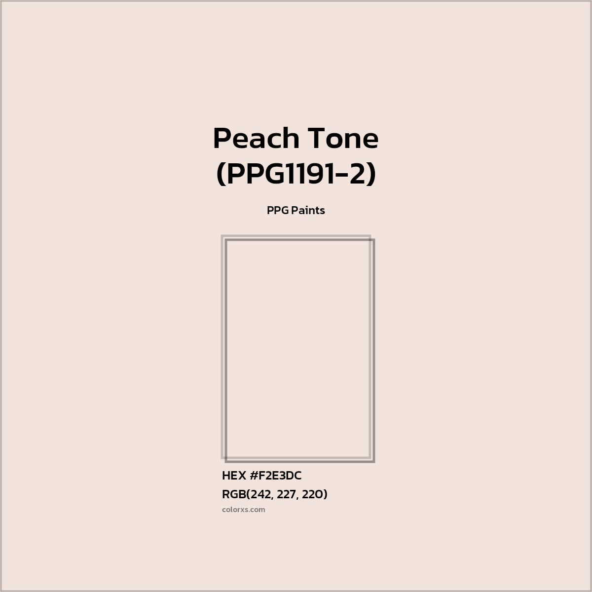 HEX #F2E3DC Peach Tone (PPG1191-2) Paint PPG Paints - Color Code