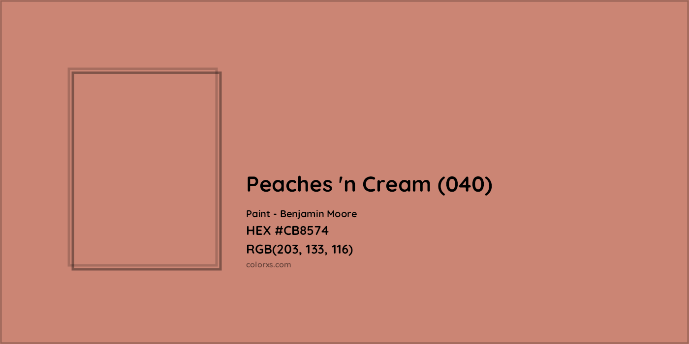 HEX #CB8574 Peaches 'n Cream (040) Paint Benjamin Moore - Color Code