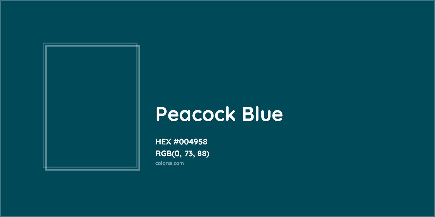 HEX #004958 Peacock Blue Color - Color Code