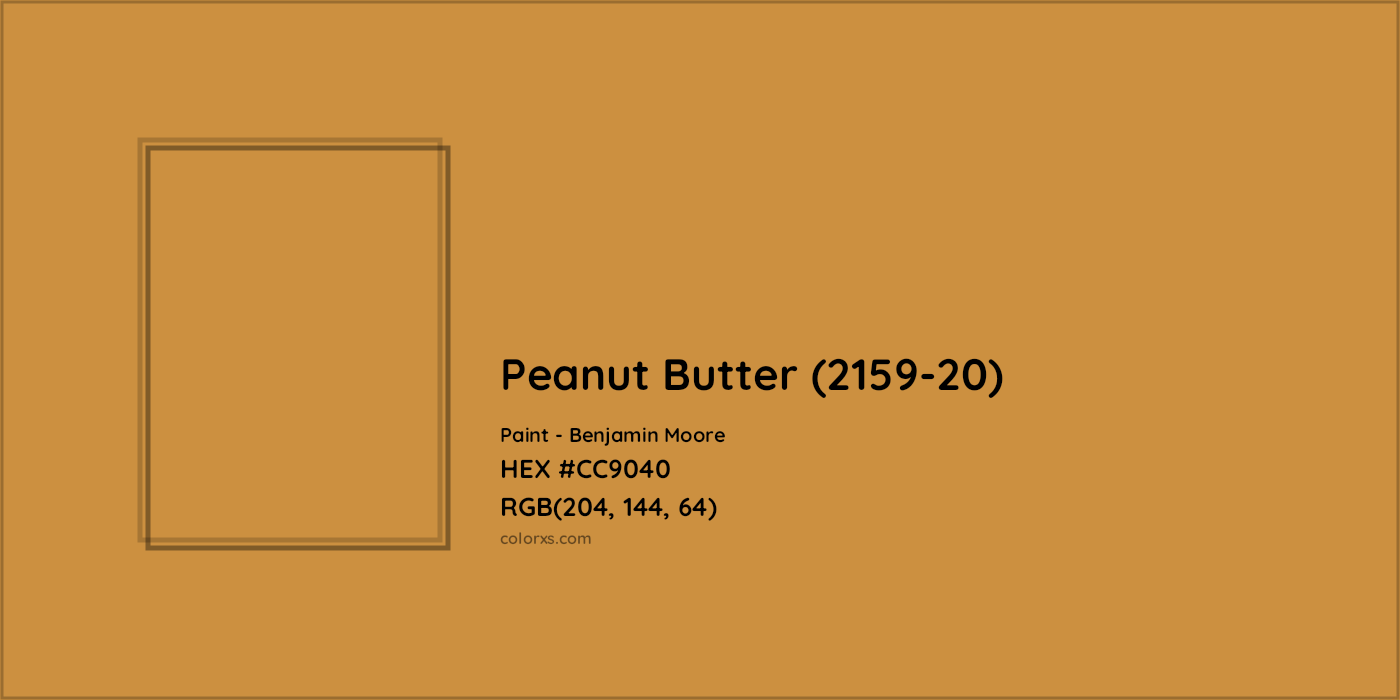HEX #CC9040 Peanut Butter (2159-20) Paint Benjamin Moore - Color Code