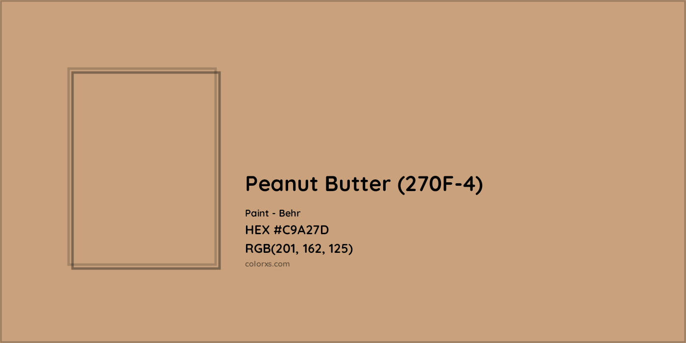HEX #C9A27D Peanut Butter (270F-4) Paint Behr - Color Code
