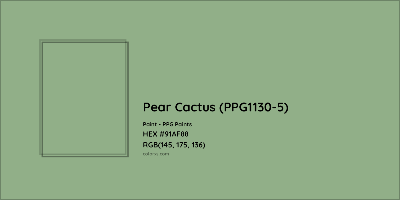 HEX #91AF88 Pear Cactus (PPG1130-5) Paint PPG Paints - Color Code
