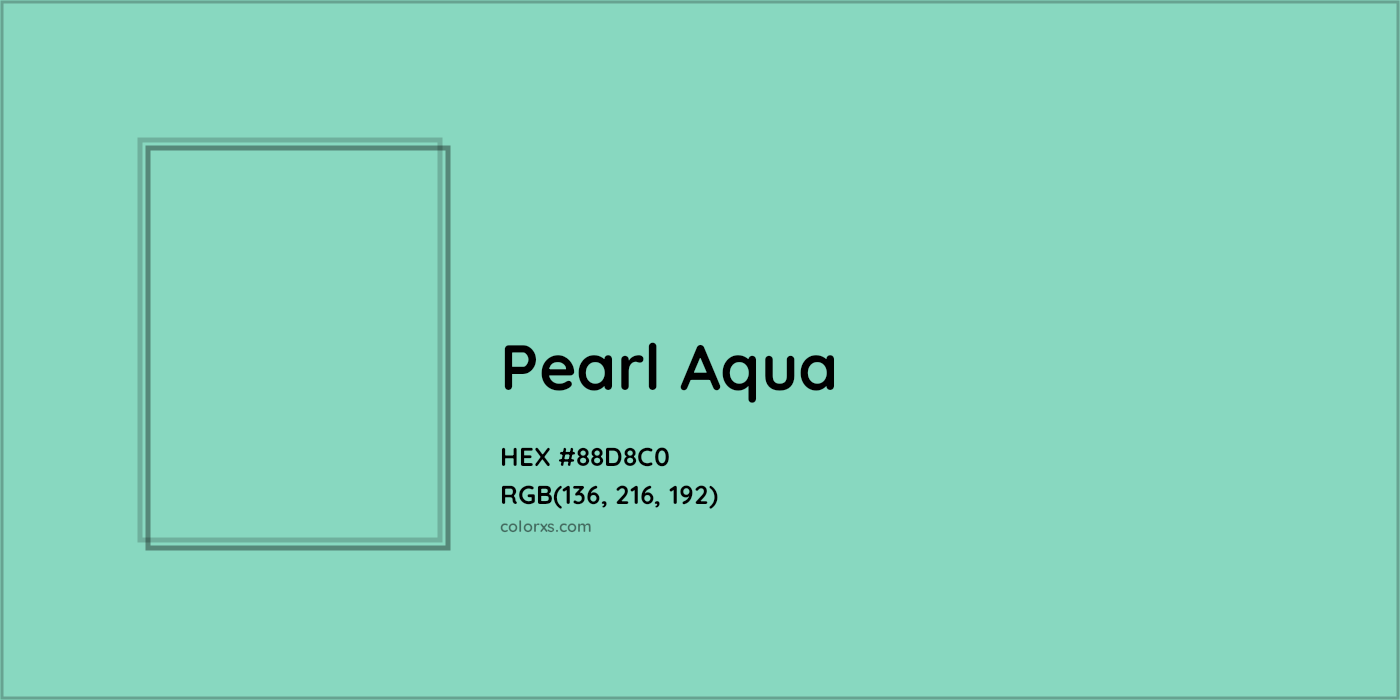 HEX #88D8C0 Pearl Aqua Color - Color Code
