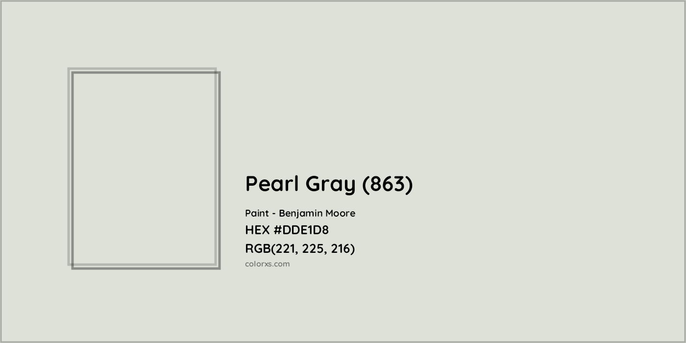 HEX #DDE1D8 Pearl Gray (863) Paint Benjamin Moore - Color Code