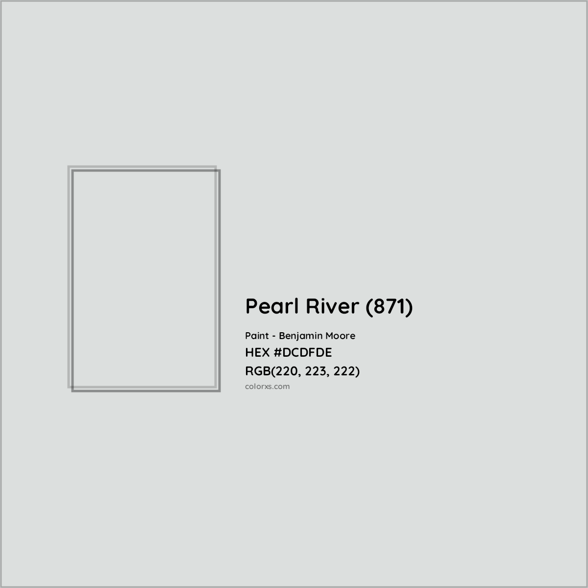HEX #DCDFDE Pearl River (871) Paint Benjamin Moore - Color Code