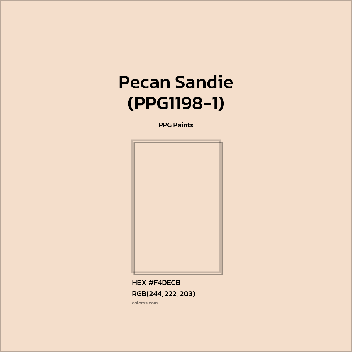 HEX #F4DECB Pecan Sandie (PPG1198-1) Paint PPG Paints - Color Code