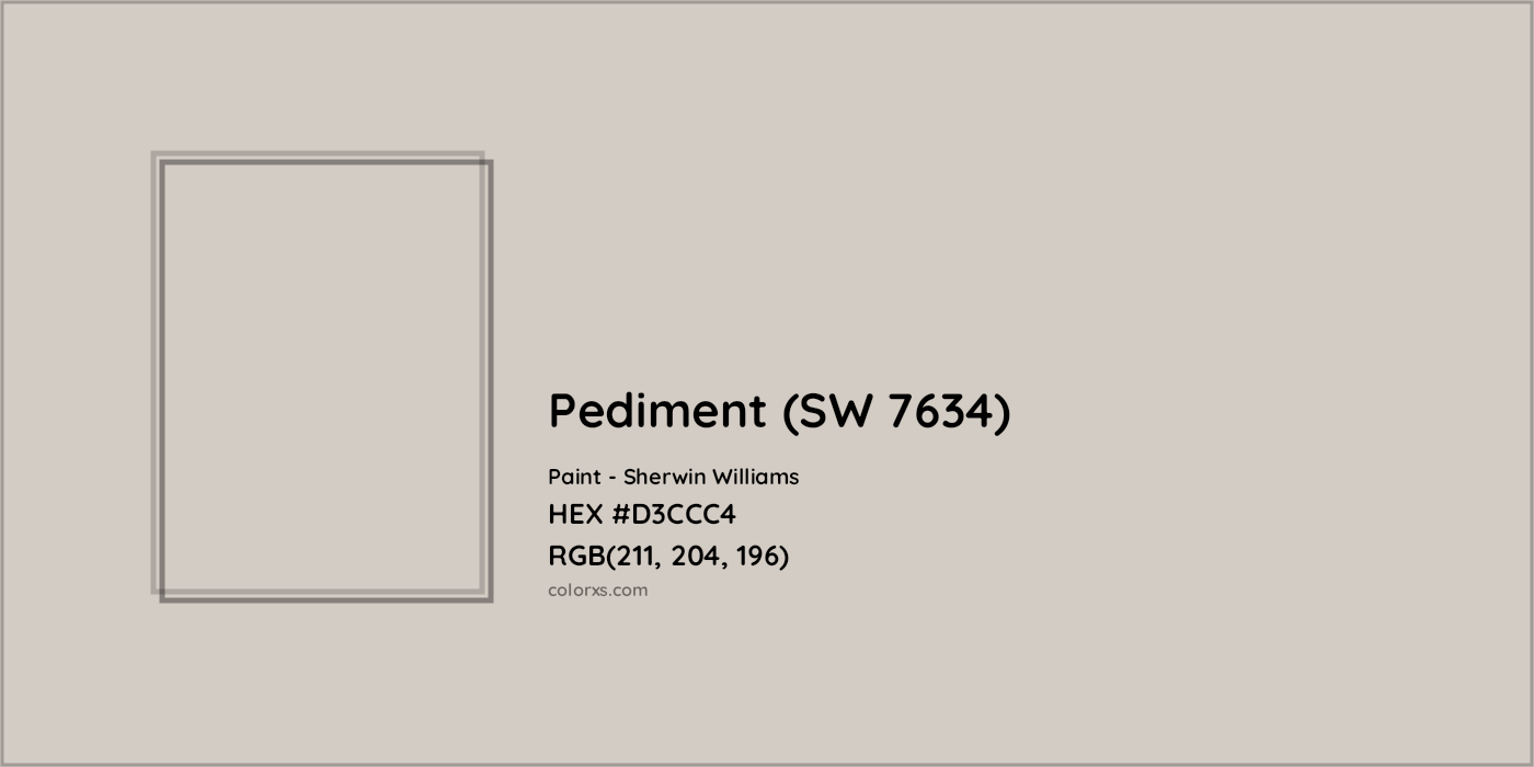 HEX #D3CCC4 Pediment (SW 7634) Paint Sherwin Williams - Color Code