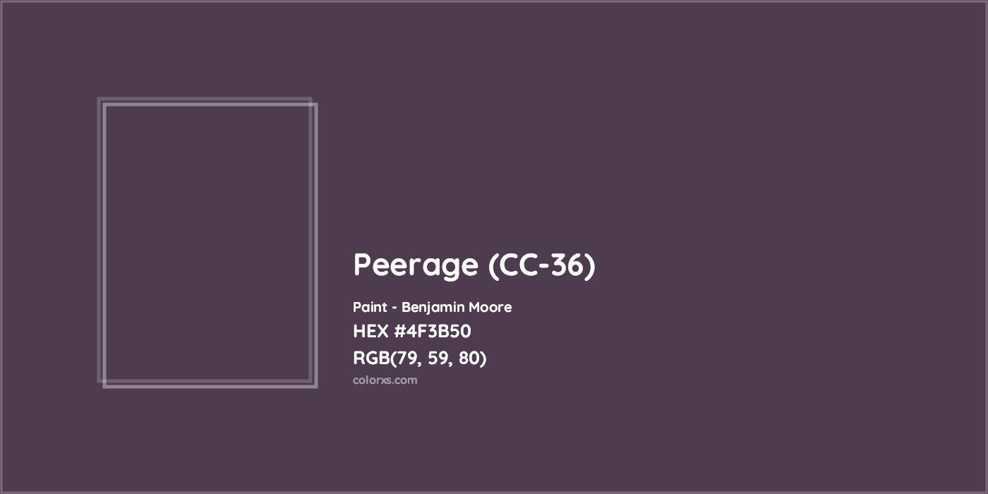 HEX #4F3B50 Peerage (CC-36) Paint Benjamin Moore - Color Code