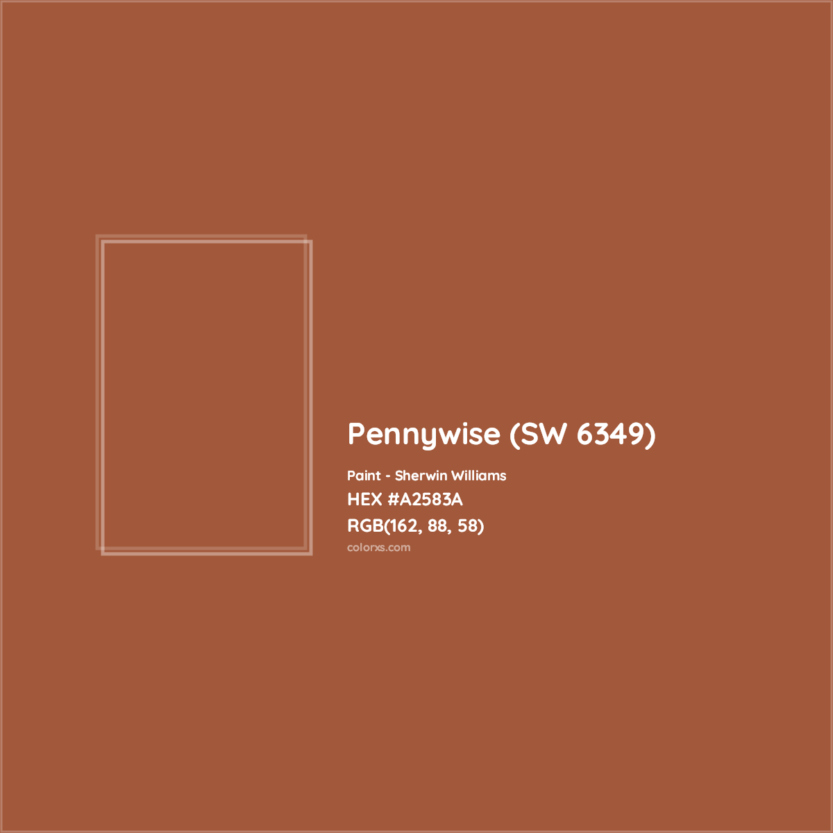 HEX #A2583A Pennywise (SW 6349) Paint Sherwin Williams - Color Code
