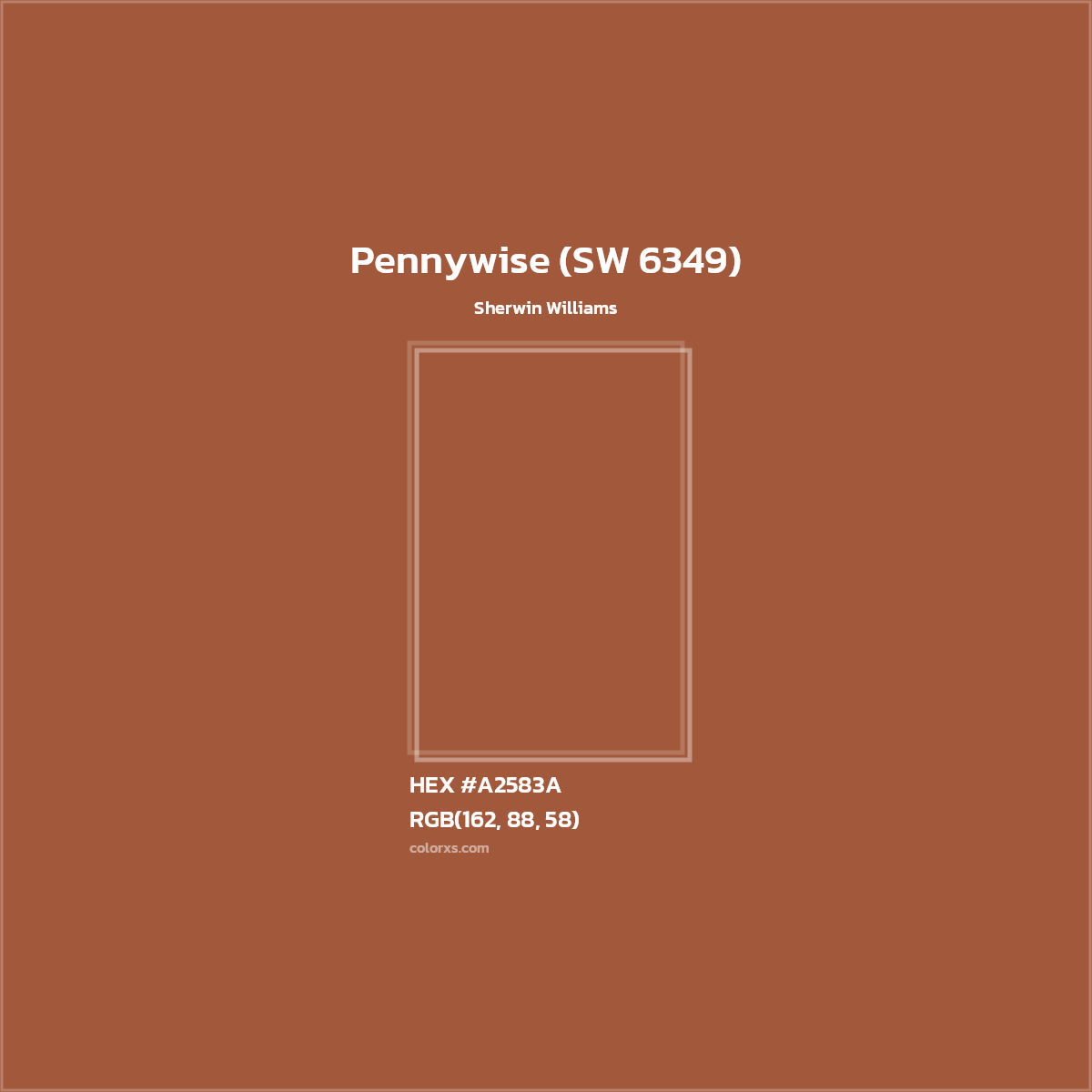 HEX #A2583A Pennywise (SW 6349) Paint Sherwin Williams - Color Code