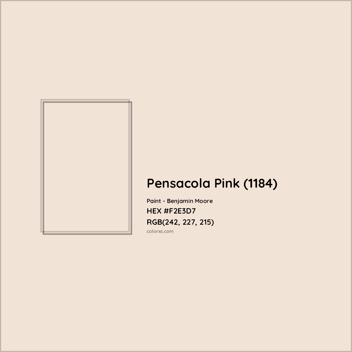 HEX #F2E3D7 Pensacola Pink (1184) Paint Benjamin Moore - Color Code