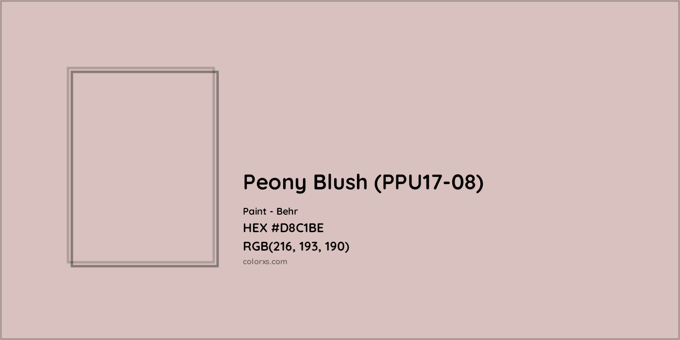 HEX #D8C1BE Peony Blush (PPU17-08) Paint Behr - Color Code