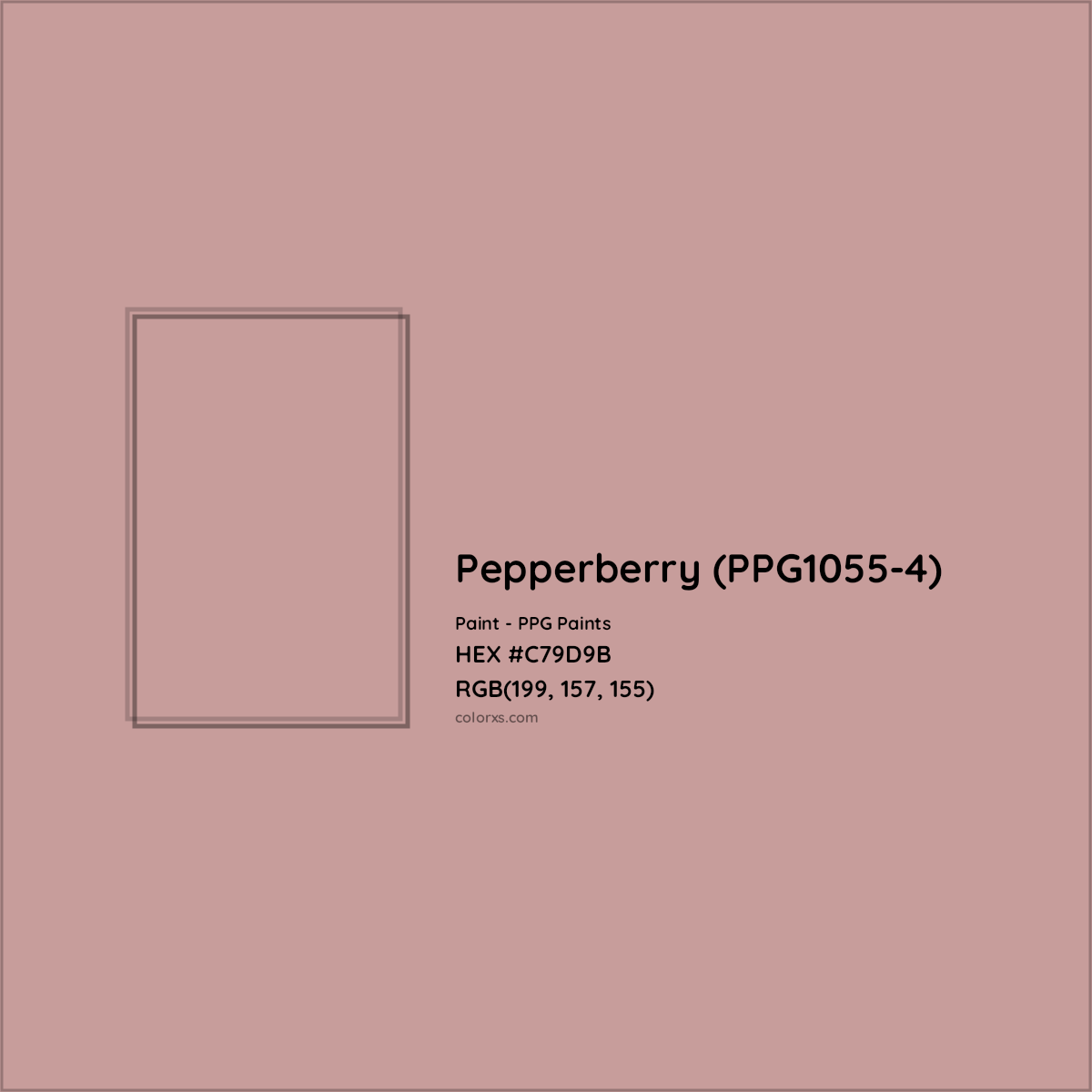 HEX #C79D9B Pepperberry (PPG1055-4) Paint PPG Paints - Color Code