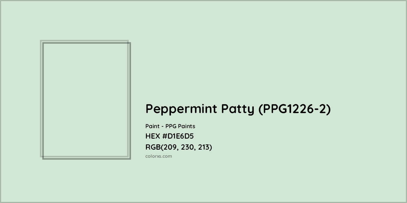 HEX #D1E6D5 Peppermint Patty (PPG1226-2) Paint PPG Paints - Color Code