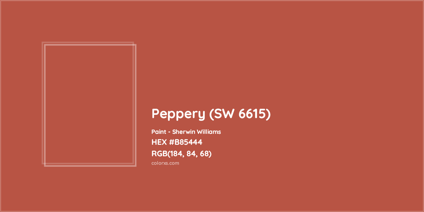 HEX #B85444 Peppery (SW 6615) Paint Sherwin Williams - Color Code