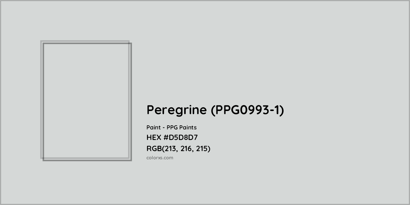 HEX #D5D8D7 Peregrine (PPG0993-1) Paint PPG Paints - Color Code
