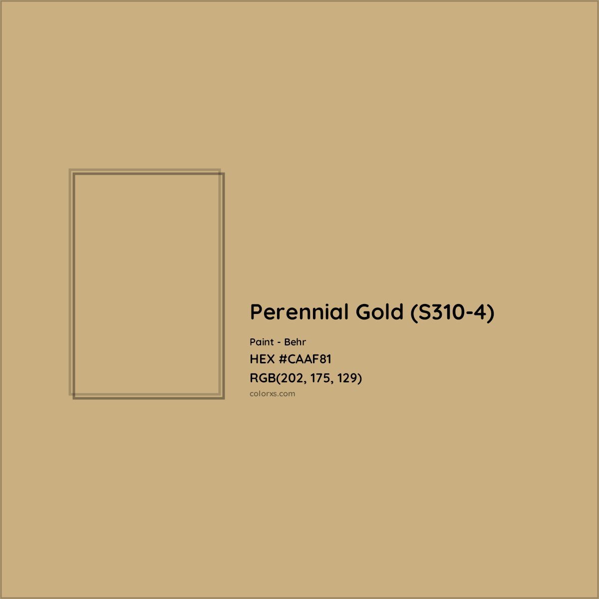 HEX #CAAF81 Perennial Gold (S310-4) Paint Behr - Color Code