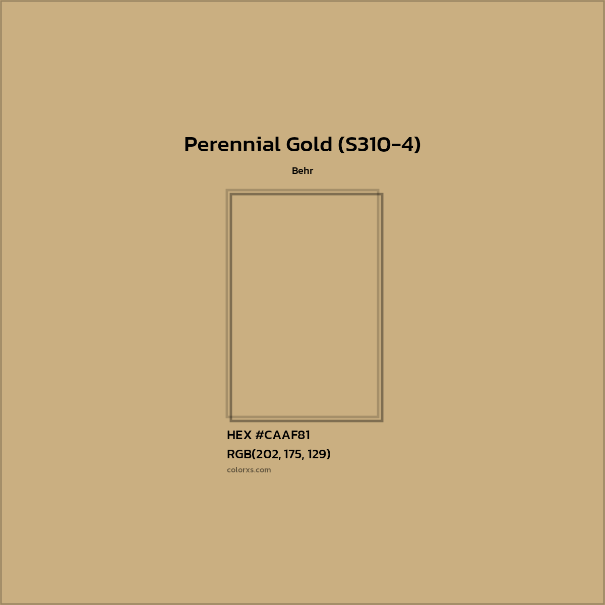 HEX #CAAF81 Perennial Gold (S310-4) Paint Behr - Color Code