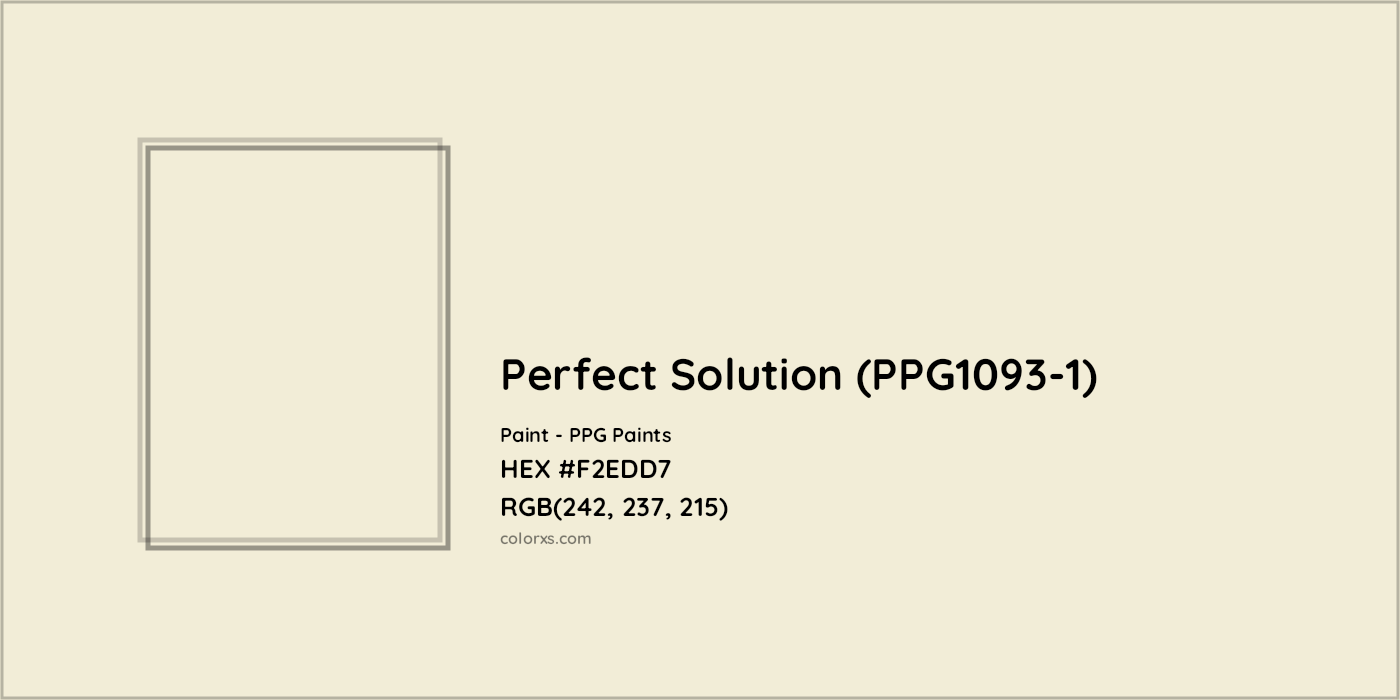 HEX #F2EDD7 Perfect Solution (PPG1093-1) Paint PPG Paints - Color Code