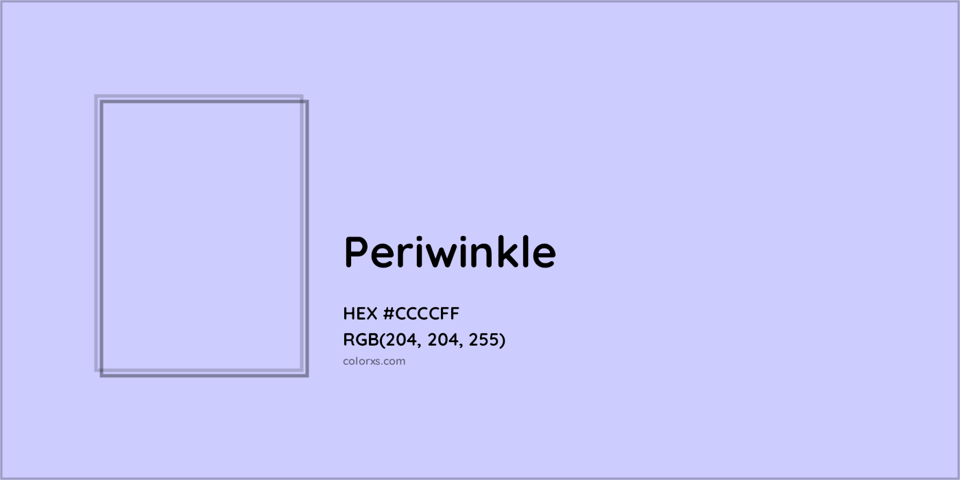 HEX #CCCCFF Periwinkle Color - Color Code