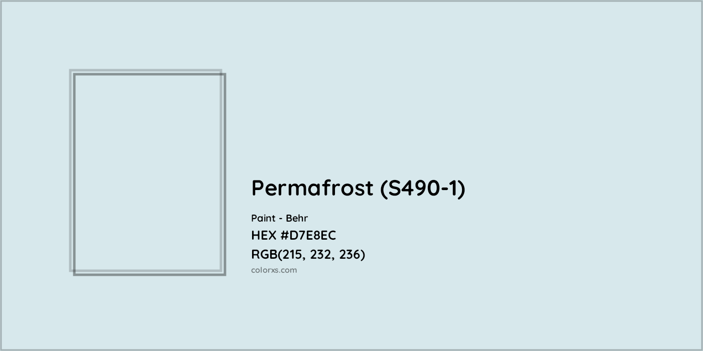 HEX #D7E8EC Permafrost (S490-1) Paint Behr - Color Code