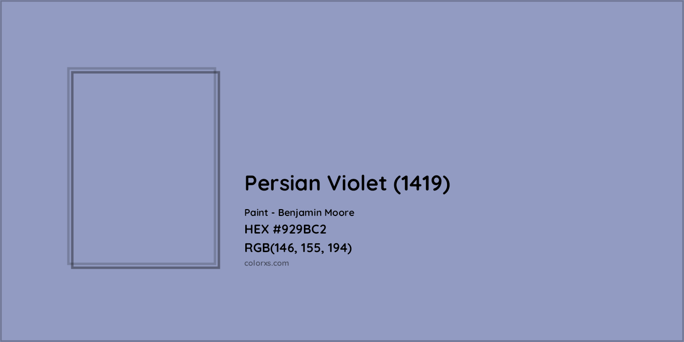 HEX #929BC2 Persian Violet (1419) Paint Benjamin Moore - Color Code