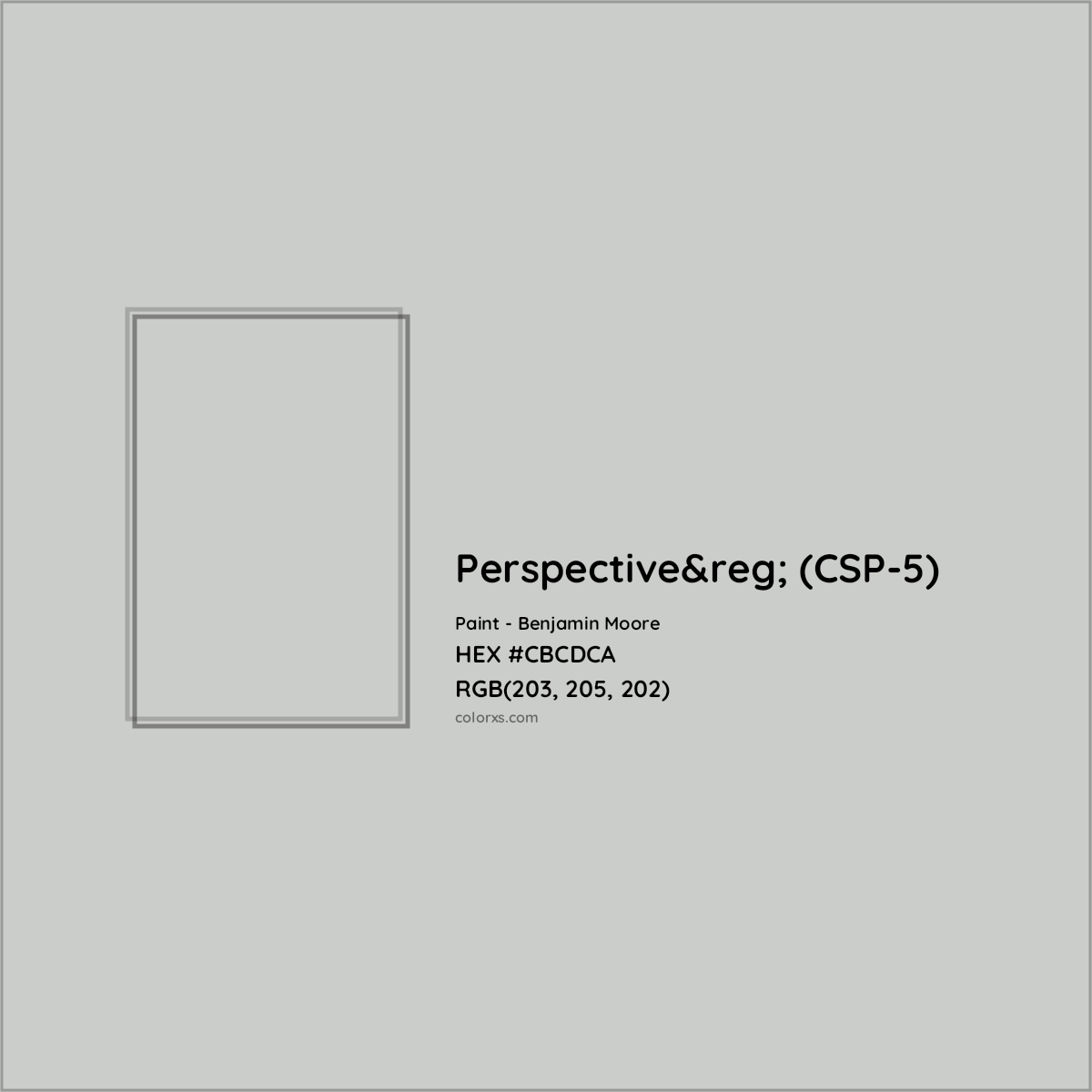 HEX #CBCDCA Perspective&reg; (CSP-5) Paint Benjamin Moore - Color Code