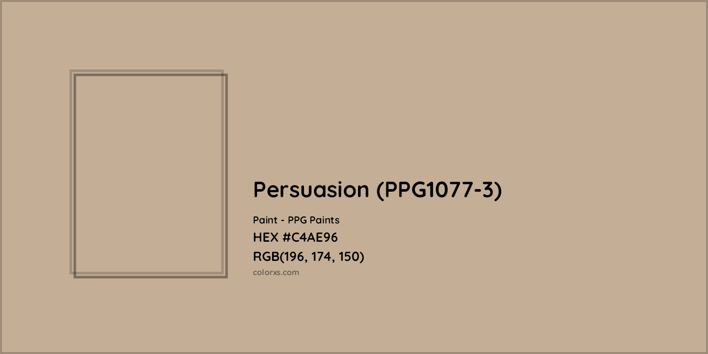 HEX #C4AE96 Persuasion (PPG1077-3) Paint PPG Paints - Color Code