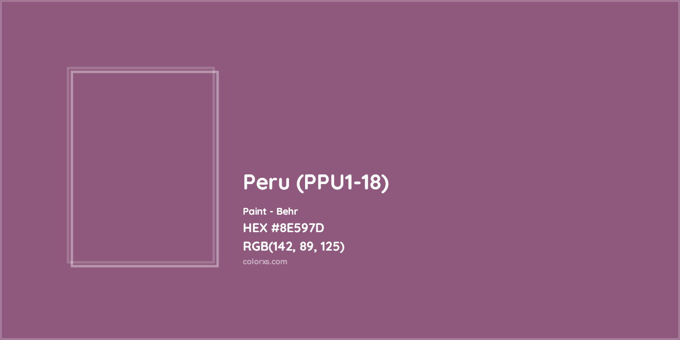 HEX #8E597D Peru (PPU1-18) Paint Behr - Color Code