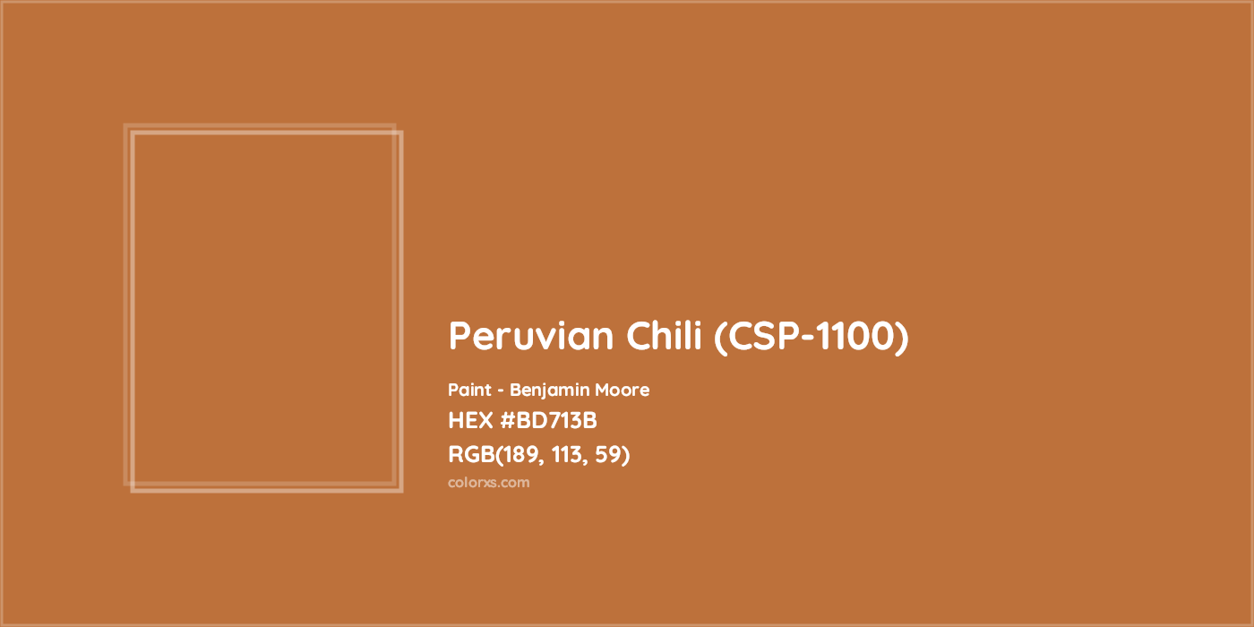 HEX #BD713B Peruvian Chili (CSP-1100) Paint Benjamin Moore - Color Code