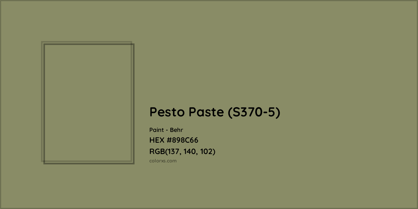 HEX #898C66 Pesto Paste (S370-5) Paint Behr - Color Code