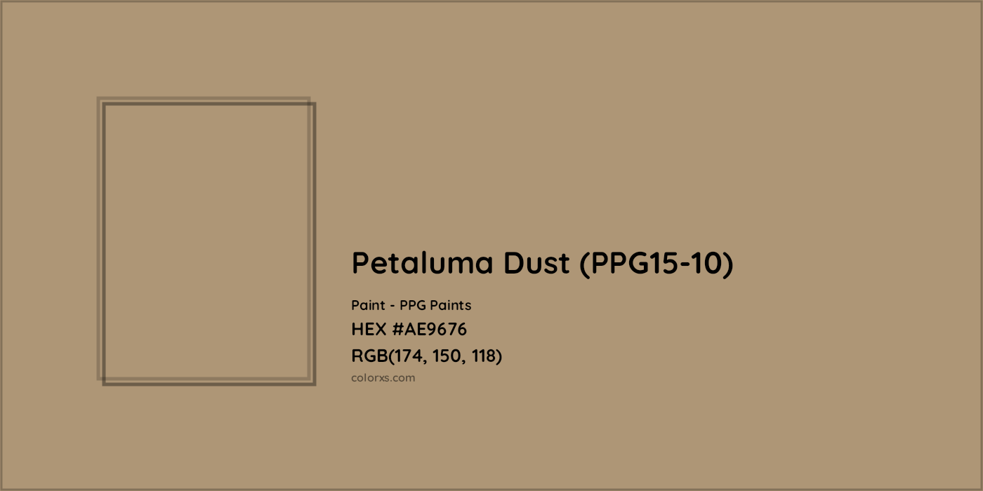 HEX #AE9676 Petaluma Dust (PPG15-10) Paint PPG Paints - Color Code