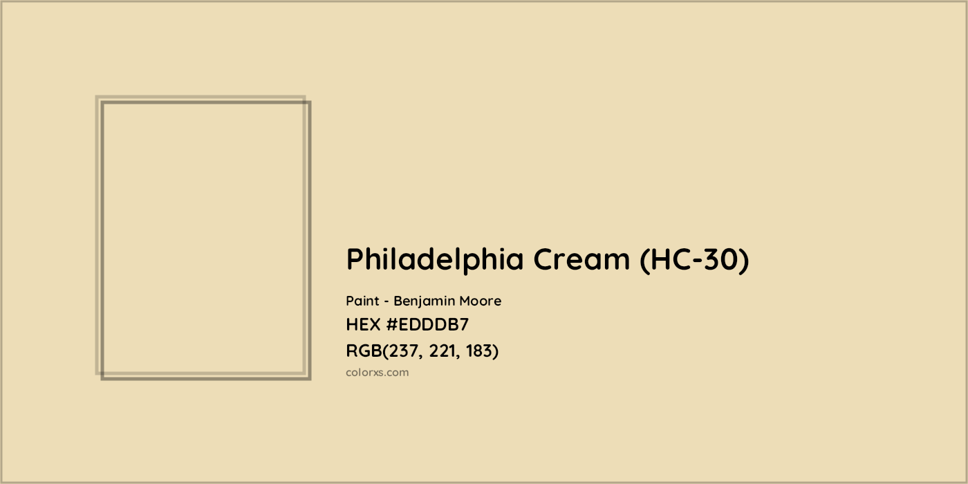 HEX #EDDDB7 Philadelphia Cream (HC-30) Paint Benjamin Moore - Color Code
