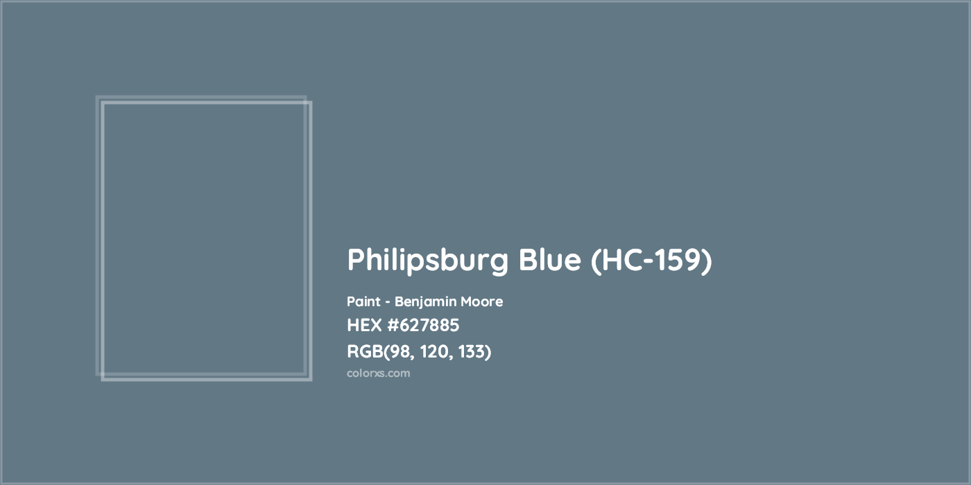 HEX #627885 Philipsburg Blue (HC-159) Paint Benjamin Moore - Color Code