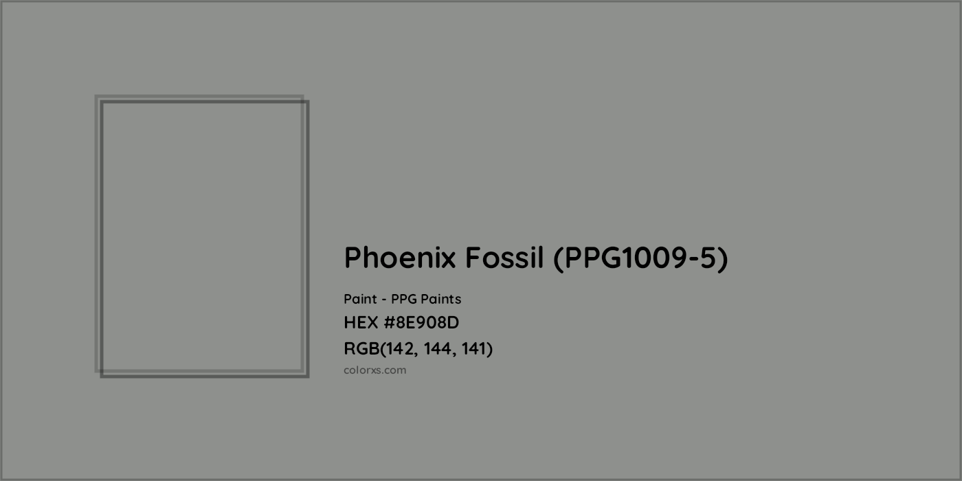 HEX #8E908D Phoenix Fossil (PPG1009-5) Paint PPG Paints - Color Code