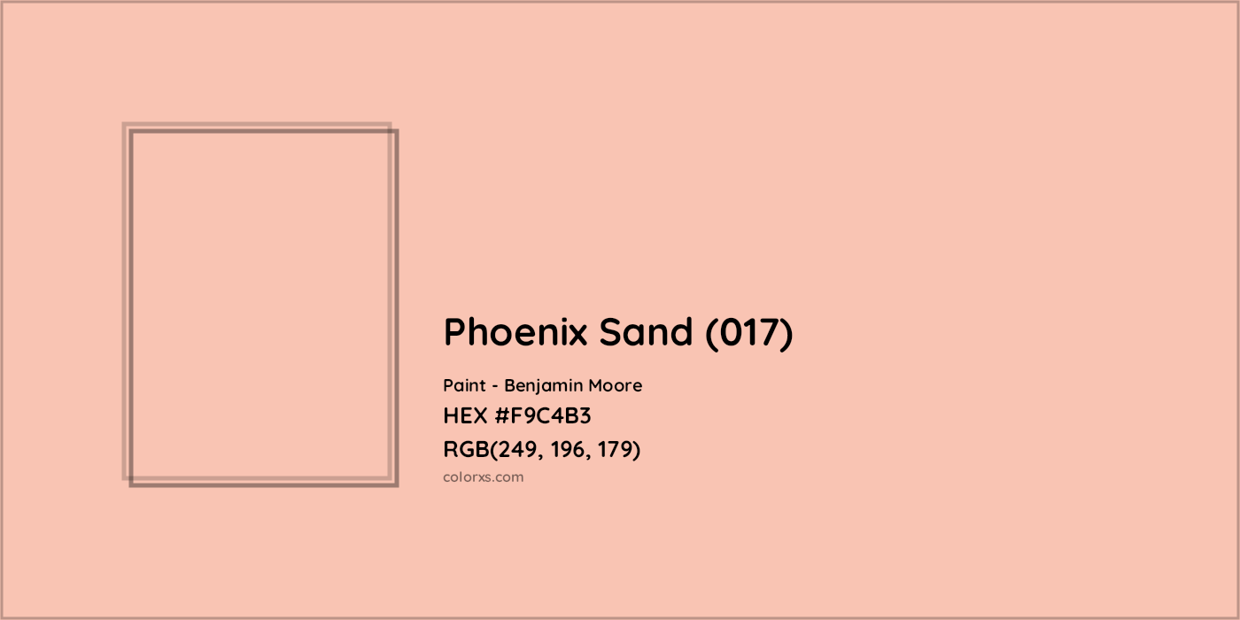 HEX #F9C4B3 Phoenix Sand (017) Paint Benjamin Moore - Color Code