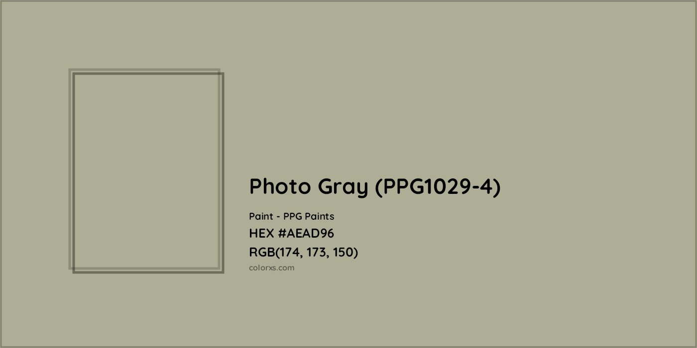 HEX #AEAD96 Photo Gray (PPG1029-4) Paint PPG Paints - Color Code