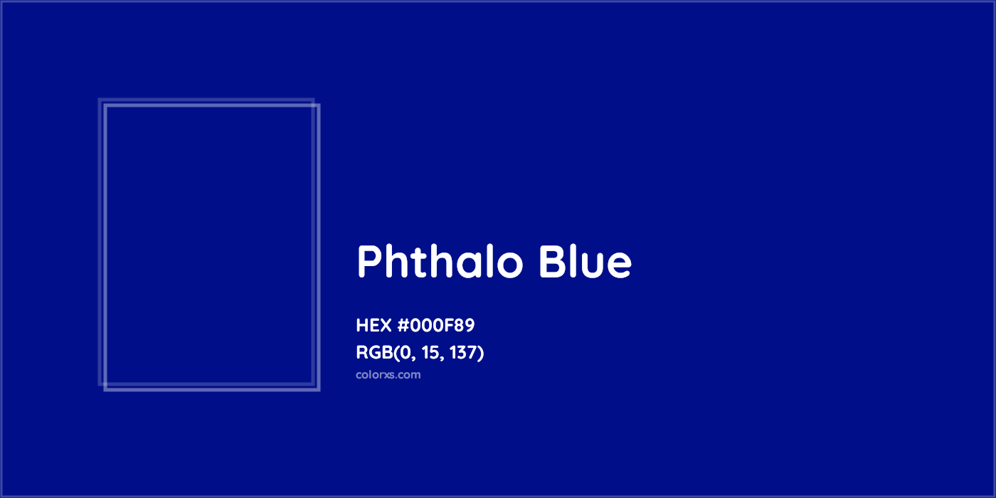 HEX #000F89 Phthalo Blue Color - Color Code