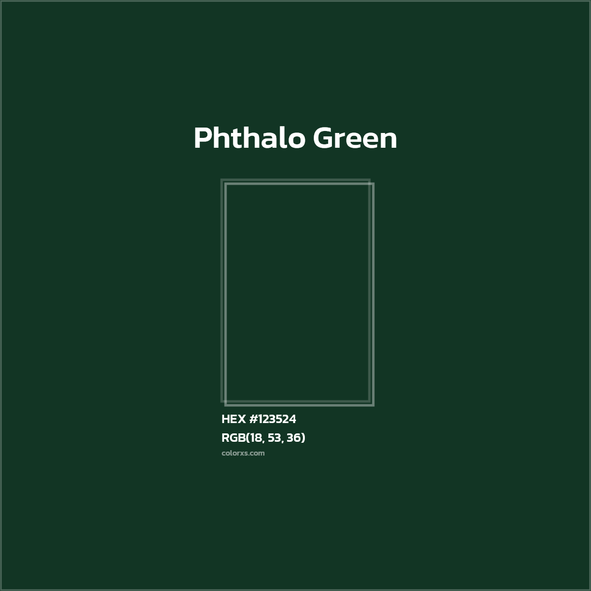 HEX #123524 Phthalo Green Color - Color Code