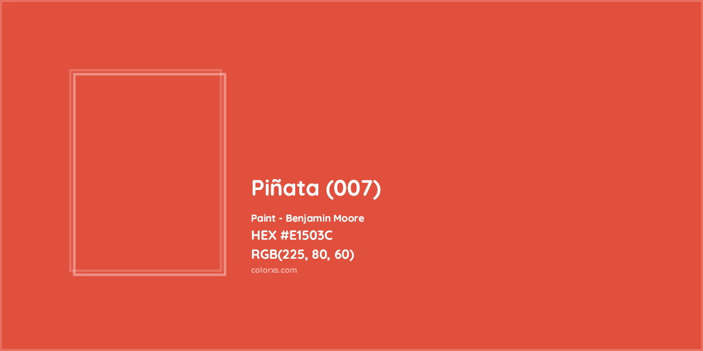 HEX #E1503C Piñata (007) Paint Benjamin Moore - Color Code