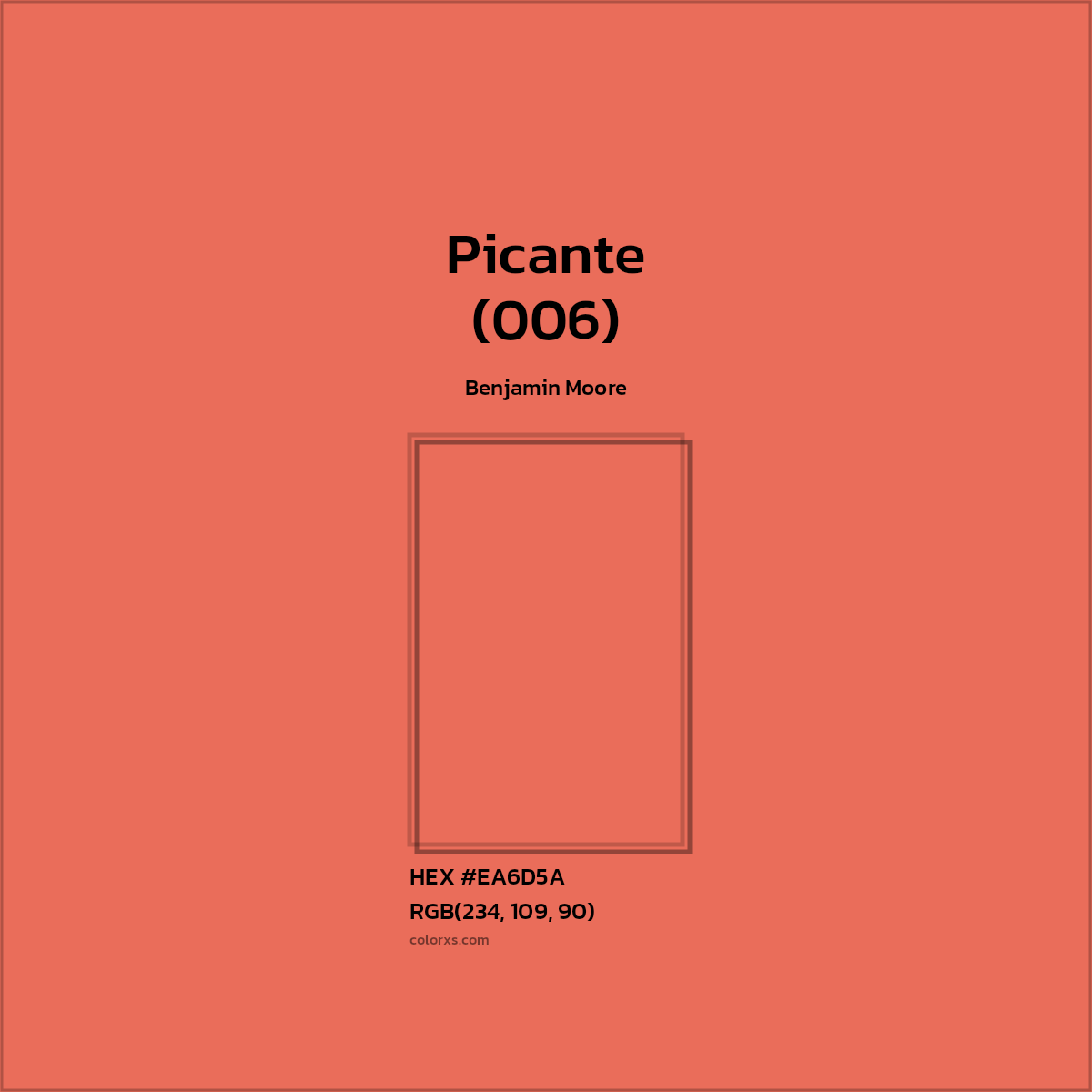 HEX #EA6D5A Picante (006) Paint Benjamin Moore - Color Code