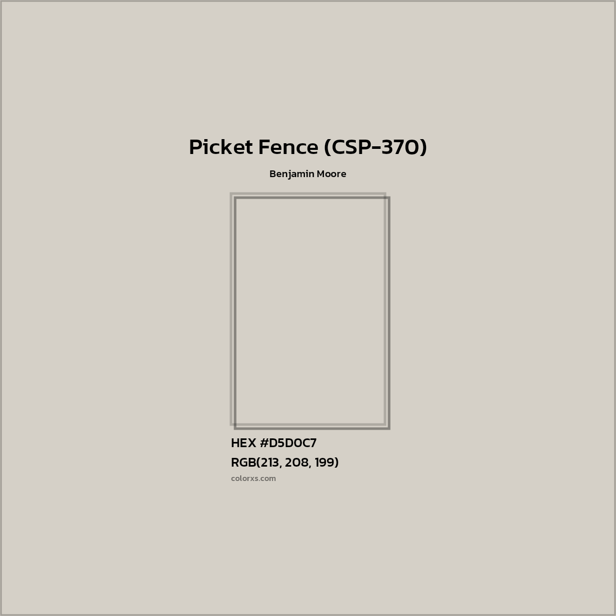 HEX #D5D0C7 Picket Fence (CSP-370) Paint Benjamin Moore - Color Code