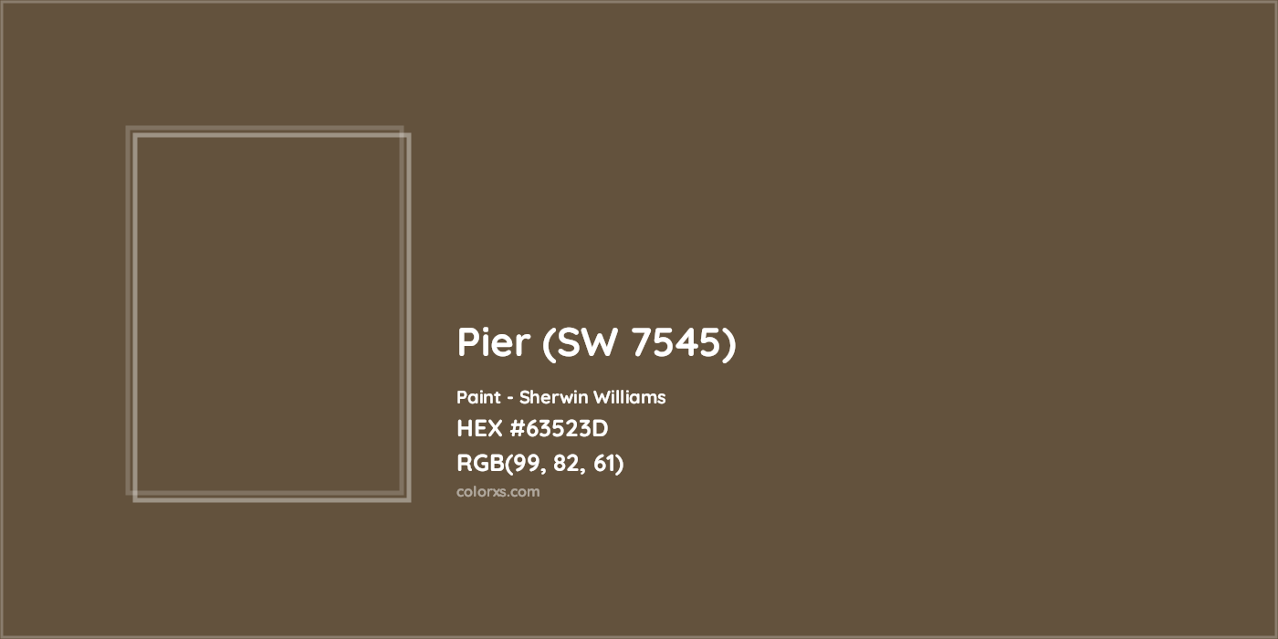 HEX #63523D Pier (SW 7545) Paint Sherwin Williams - Color Code