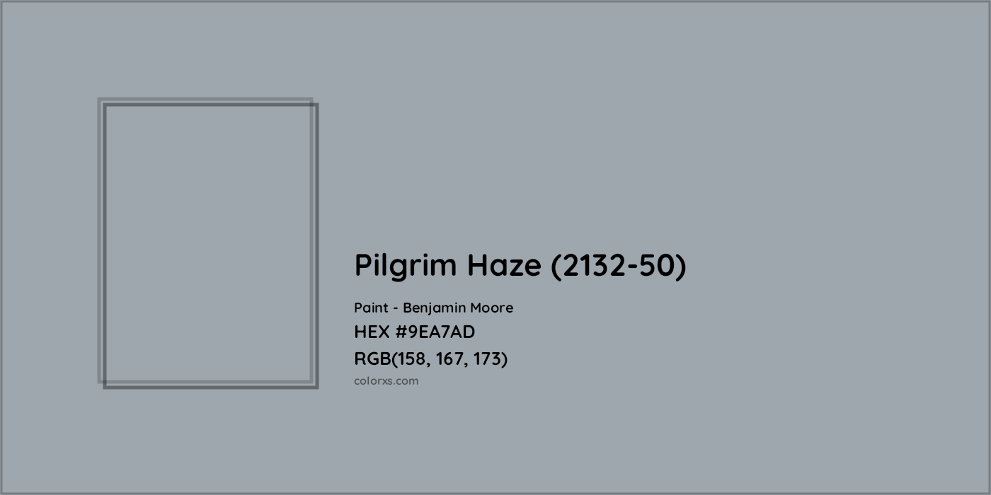HEX #9EA7AD Pilgrim Haze (2132-50) Paint Benjamin Moore - Color Code
